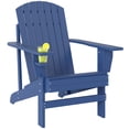thumbnail image 1 of Outsunny Classic Adirondack Chair with Cup Holder for Backyard Navy Blue, 1 of 10