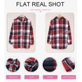 thumbnail image 4 of ORUYROP Womens Long Sleeve Plaid Shirts Flannel Lapel Button Down Shacket Jacket Coats, 4 of 5