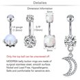 thumbnail image 3 of Briana Williams Belly Button Rings Surgical Steel Belly Rings Opal Pearl Diamond Navel Rings, 3 of 4