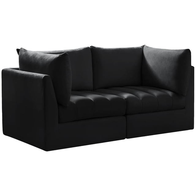 Meridian Furniture Jacob Sofa Modulaire en Velours Noir