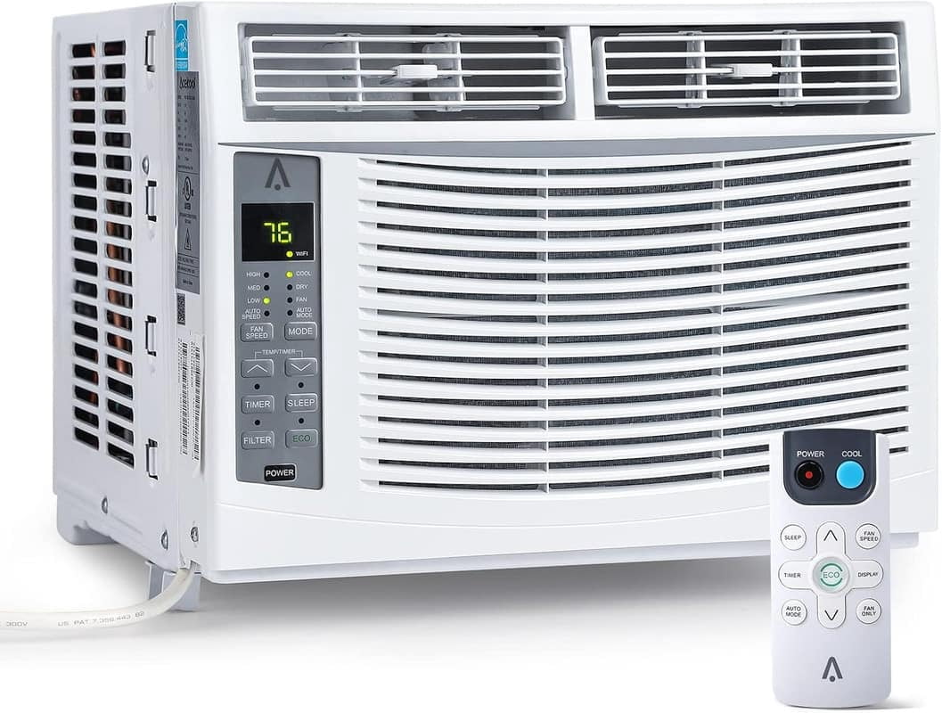 Ourlova NO WIFI Window Air Conditioner 6000 BTU, Window AC Unit With Cooling Room 250sq.Ft, Energy Saving Window AC Unit With Remote & Timer Function & Easy Install Kit 115V/60Hz