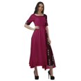thumbnail image 3 of Moomaya Robe à Encolure Dégagée à Manches Courtes Imprimée avec Cordon à la Taille pour Femmes, 3 of 4