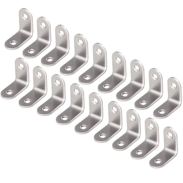 20 Pcs 90 Degree Right Angle Stainless Steel Corner Brace,1.18 Inchx1.18 Inch Corner Braces,Stainless Steel Right Angle Metal Bracket