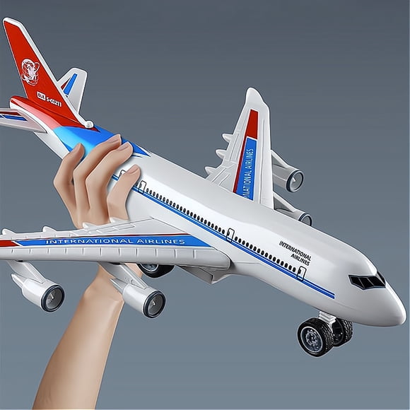 Toy Set - Interactive Airplane for Kids Pull Cord Safe Entertainment, 25.5 cmx23.5 cmx8 cm, White