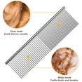 thumbnail image 4 of Pet Grooming Comb, 7.5''×2'' Stainless Steel Pet Grooming Massaging Kit Dog Comb Steel Comb Pin Comb Dog Shedding Combs with Different Spaced Teeth, Large Size, Silver, 4 of 7