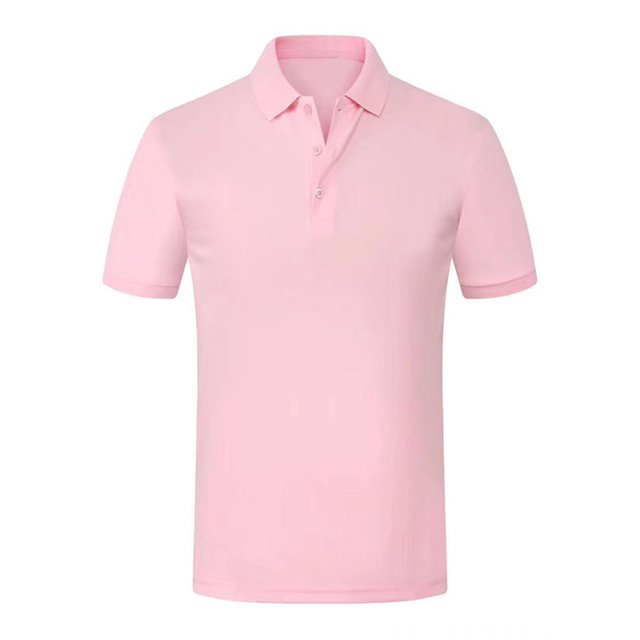 UKAP Man Shirt Lapel Collared Polo Top Two Buttons Soft Spring Blouse Sichuan Shirt Black Label-pink 3XL