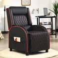 thumbnail image 2 of Giantex Massage Gaming Recliner Chair, PU Ergonomic Single Sofa w/Headrest, Lumbar Support, Racing Style, Reclining Home Theater Seating, Red, 2 of 8