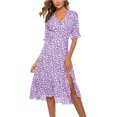 thumbnail image 1 of Robes pour Femmes 2024 Été Robe Ample Décontractée à Imprimé Col en V Manches Courtes Robe Ample Rabais de 50 % Liquidation!, 1 of 5
