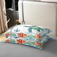 thumbnail image 4 of Erosebridal Tortue de Mer Verte Housse de Couette 100 % Coton Double, Ancre de Navigation Housse de Couette 100 % Coton Format Double, Déco de Phare, Réversible (Sans Couette), 4 of 6