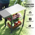 thumbnail image 4 of Outsunny Chariot de Gril Extérieur à 3 Niveaux avec Table d'Appoint, Support de Four à Pizza, 4 of 10