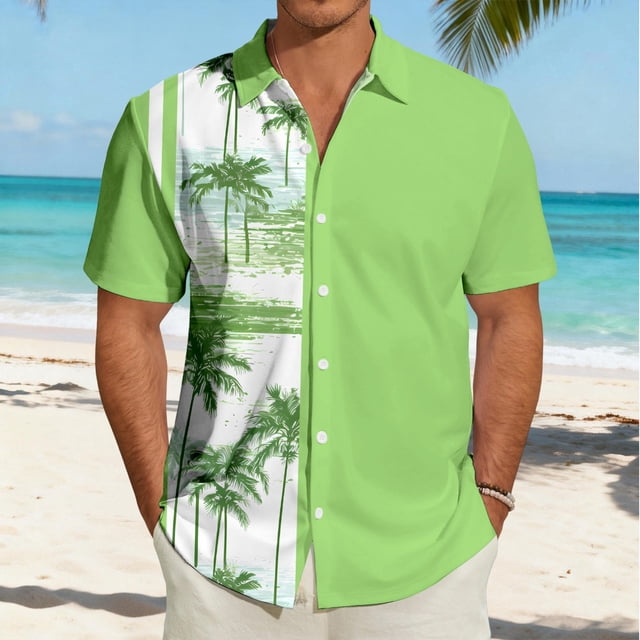 Chemise de Jeu de Quilles pour Homme à Manches Courtes Boutonnée pour un Usage Quotidien Décontracté Printemps Été Tenue de Plage - Chemise pour Homme Imprimée Coupe Régulière