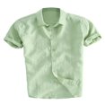 thumbnail image 1 of MesaSe Chemises en Lin à Manches Courtes pour Hommes, Décontractées et Amples, 1 of 4