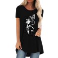 thumbnail image 1 of Pompotops Chemises Mode Décontractée pour Femmes Manches Courtes Tee-Shirt Ample Tunique Blouse, 1 of 4