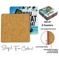 thumbnail image 4 of Inkdotpot Set of 6 Drink Coasters Easy Clean 4-inch SquareCoastersCork Base-Reusable- Beach Quotes, 4 of 8