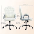 thumbnail image 3 of Vinsetto Chaise de Bureau Capitonnée avec Hauteur Réglable et Fonction d'Inclinaison Blanc, 3 of 10