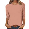 thumbnail image 1 of Birdeem Blouse pour Femmes Mode Féminine T-Shirt Uni Manches 3/4 Blouse Col Rond Hauts Décontractés, 1 of 12
