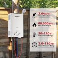 thumbnail image 5 of Camplux 2.64 GPM Outdoor Portable Propane Tankless Water Heater with Digital Display, White, 5 of 5