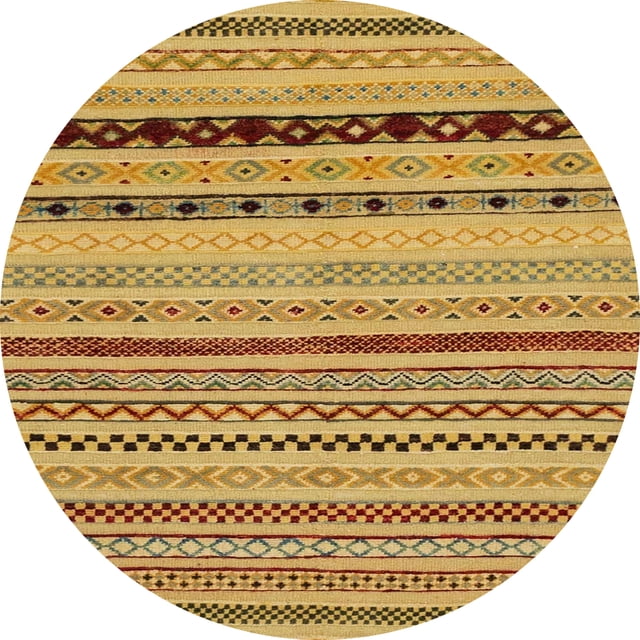 Ahgly Company Tapis d'Intérieur Ronds Abstraits Orange Tapis de Zone Abstraits, 3 Pieds Rond