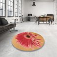 thumbnail image 4 of Ahgly Tapis d'Intérieur Lavable en Machine Carré Orange Transitionnel, 7 Pieds Carré, 4 of 7