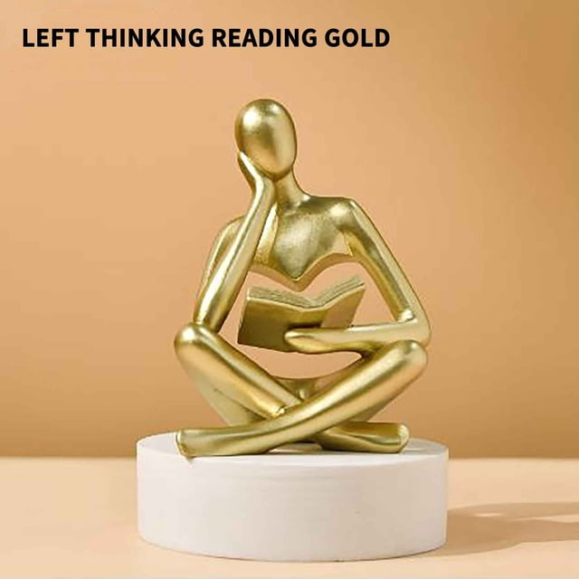 Meitianfacai Abstract Figure Reading Statue Decorative Bookshelf Desk Ornament