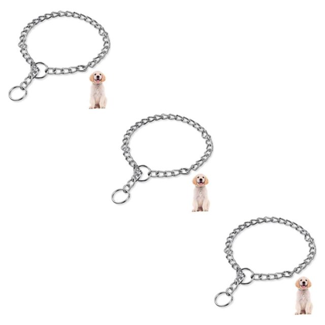 Baohd Pet Walking Chain Lightweight And Sturdy Metal Collar For Comfortable Pet Walks Dog Chain Collars 3Set