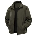 thumbnail image 1 of Tiweut Leisure Outdoor Jackets Men Long Sleeve Zip Up Lightweight Fall Solid Color Versatile Outdoor Clothes Green,L, 1 of 2