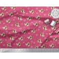 thumbnail image 3 of Soimoi Tissu Poly Georgette Rose Imprimé Oiseau, Patte & Cocker Chien au Mètre 42 Pouces de Large, 3 of 3