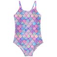 thumbnail image 2 of Kid Girl Swimwear One Piece Ruffle Sleeveless Bathing Suits 7-8 Years, 2 of 3