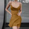 thumbnail image 2 of EQWLJWE Longue Robe pour Femmes Mode pour Femmes Couleur Unie Bretelles Dos Ouvert Robe Aguichant à Taille, 2 of 6