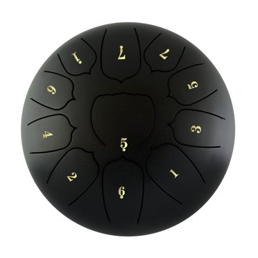 Amdohai Tambour à Languette en Acier de 10 Pouces, 11 Notes, Tambour pour Handpan