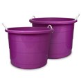 thumbnail image 1 of Homz 17 Gallon Indoor Outdoor Storage Bucket w/ Handles, Orchid (2 Pack), 1 of 7