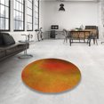 thumbnail image 4 of Ahgly Company Tapis d'Intérieur Ronds Lavables à la Machine, Style Transitionnel, Orange Néon, 3 Pieds Rond, 4 of 7
