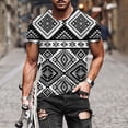 thumbnail image 1 of EGNMCR Men's Fashion Summer Neckline T-shirt Printing Pattern Short Sleeve, 1 of 5