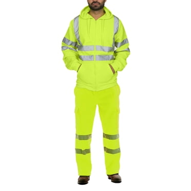 Cameland Work Overalls Hooded Drawstring Wear-resistant Reflective Zipper Pockets Loose Safety Worker Coveralls Mechcanic Jumpsuit Auto Repairmen Dust-proof Working Uniform
