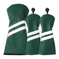 thumbnail image 1 of bedienty 3Pcs/Set PU Golf Club Head Cover with Tag Interchangeable Adjustable Protective Sheath Thickened Plush Wood Protector Green, 1 of 6