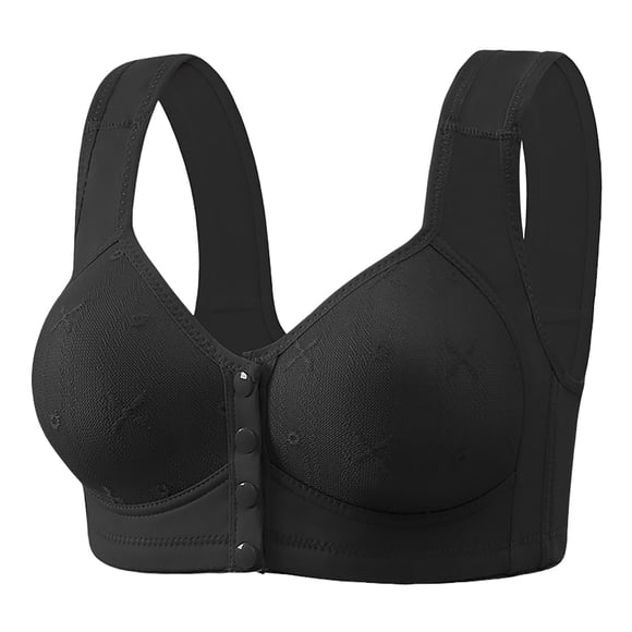 cfhntfmh Front Closure Bras for Women No Underwire Comfort Push up Bras Convenient Soft Front Buttons Plus Size Bralettes