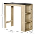 thumbnail image 3 of HOMCOM Bar Table Counter Height Dining Table with 3 Shelves, Natural, 3 of 10