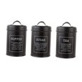 thumbnail image 1 of yuksok Metal Kitchen Canister Set coffee and tea Sugar Storage Jars Containers for A Black, 1 of 9