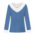 thumbnail image 4 of Timegard Hauts pour Femmes Noël Col en V Confortable Blouse à Manches Longues Automne Hiver Mode Décontractée Couleur Unie, 4 of 4