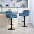 thumbnail image 2 of HOMCOM Adjustable Bar Stools Set of 2, Swivel Tufted Fabric Barstools, 2 of 10