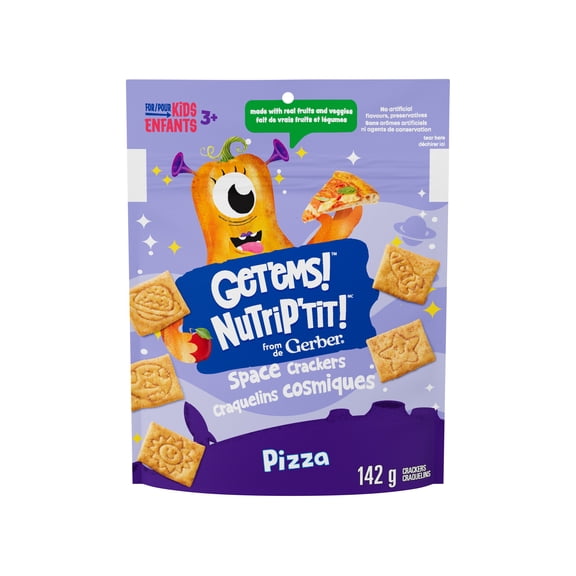 GERBER Get'ems Pizza Space Crackers, Made With Real Fruit & Veggies