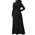 thumbnail image 3 of ZANZEA Robe Longue Unie pour Femmes, Soirée, Nœud, Manches Longues, Poches, 3 of 6