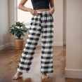 thumbnail image 2 of Zanarzt Pantalon pour Tout-Petits Garçons et Filles Adolescents de Noël à Carreaux Rouges Pantalon Long Pyjamas pour Tenues d'Intérieur Assorties en Famille Noir, 7-8 Ans, 2 of 6