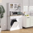 thumbnail image 2 of HOMCOM Kitchen Pantry Cabinet, Storage Cabinet w/ Charging Station, White, 2 of 10