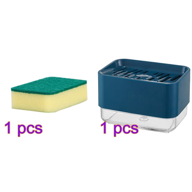 Wweixi 2PCSSponge Holder Soap Press Pump Box Home Kitchen 2 5 1 Dishwashing Sponge Soap Dispenser Case Container