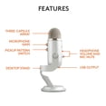 thumbnail image 4 of Blue Yeti USB Microphone for Recording, Streaming, Gaming, Podcasting on PC and Mac, Condenser Mic for Laptop or Computer with Blue VO!CE Effects, Adjustable Stand, Plug and Play - Silver, 4 of 9