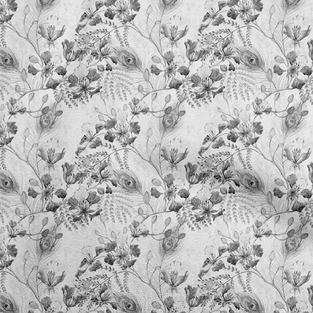 oneOone Viscose Jersey Gray Fabric Florals Craft Projects Decor Fabric Printed By The Yard 60 Inch Wide