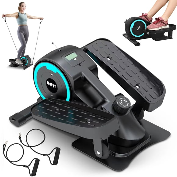 IMFIT Elliptical Trainer with free resistance band | 350 lb Weight Capacity | Ultra-Quiet (20dB) | 8 Resistance Levels | Low-Impact Exercise | Portable & Lightweight | Improved Cardiovascular Health