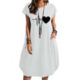 thumbnail image 2 of LSLJS Fashion Women Casual O- Neck Print Plus Size Pocket Dress, 2 of 5