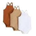 thumbnail image 2 of asjyhkr 3PCS Baby Clothes Summer Rompers Toddler Onesie Breathable Infant Bodysuits,Easy Snap Closure & Spaghetti Strap(6M-2T), 2 of 3